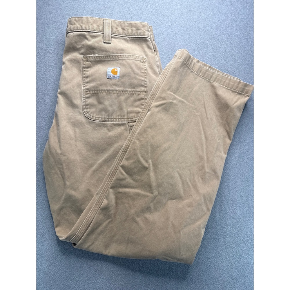 Carhartt Pants Mens 38x34 Tan B324 DKH Relaxed Fit Canvas Carpenter Workwear